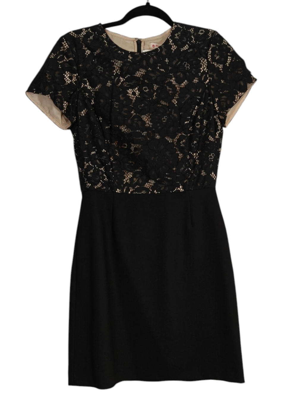 BROOKS BRORHERS RED FLEECE NWT Black Lace Bodice Short Sleeve Dress Size 4